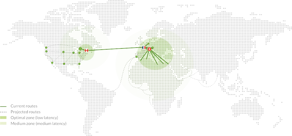 Map of PlanetHoster data centers